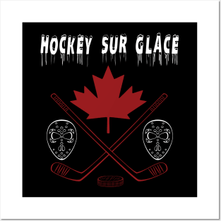 Hockey Sur Glace Ice Hockey French Canadian Franco-Canadians Posters and Art